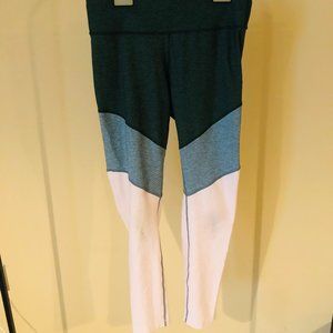 Outdoor Voices High-Waisted Leggings in Green/Pink
